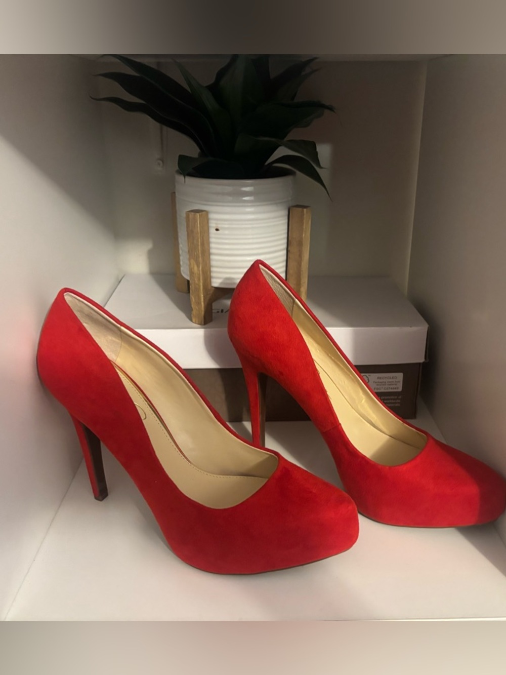 Jessica Simpson Red Suede Platform High Heels